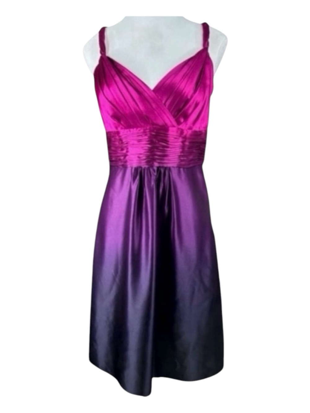 ANN TAYLOR Pink/Purple Ombré Cocktail Dress, 100% Silk, Size 4P.
